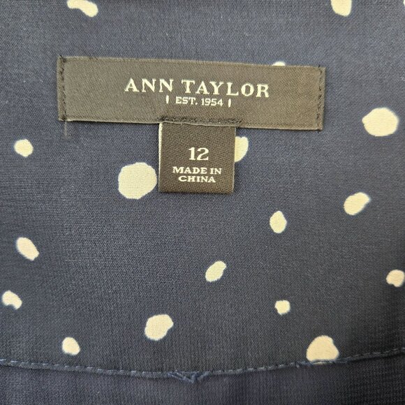 Ann Taylor Polka Dot Pleated Mini Skirt Size 12 - Picture 3 of 6